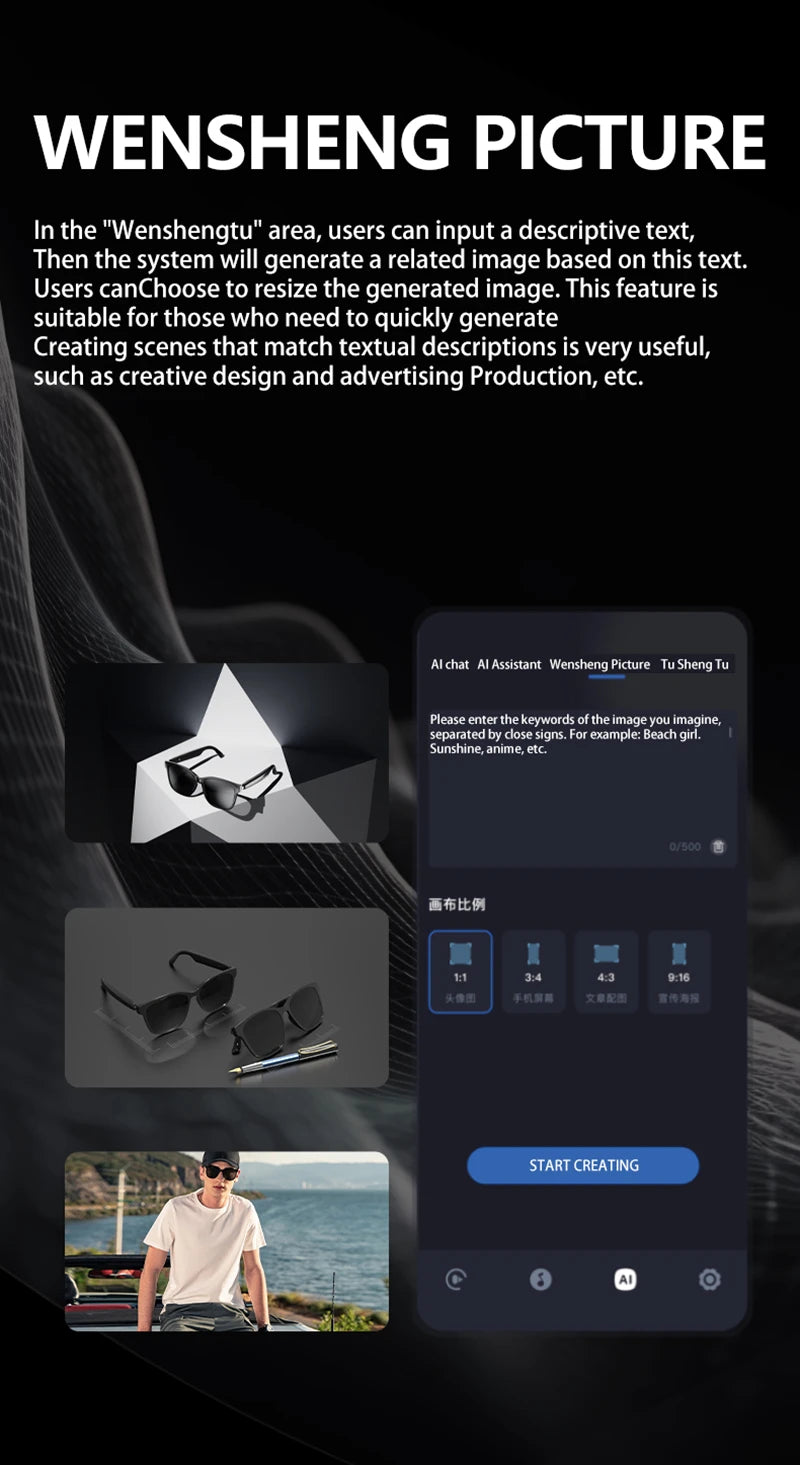 Xiaomi HY-C8 AI Smart Glasses Intelligent Translation Wireless Bluetooth Glasses Real-time Simultaneous Interpretation Headset