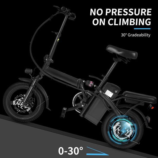 400W Foldable Electric Bike with Dual Disc Brakes & Basket – 48V 10.4Ah, 22-Mile Range