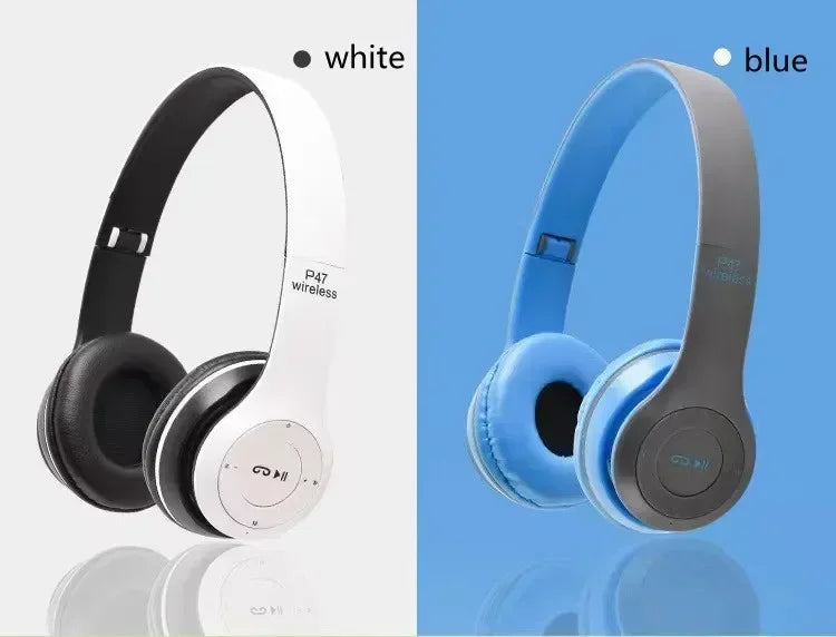 P47 Wireless Bluetooth Headphones – Noise Cancelling Stereo with Mic