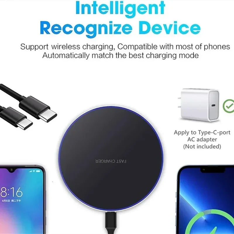 Fast Wireless Charging Pad – Stand for iPhone & Samsung