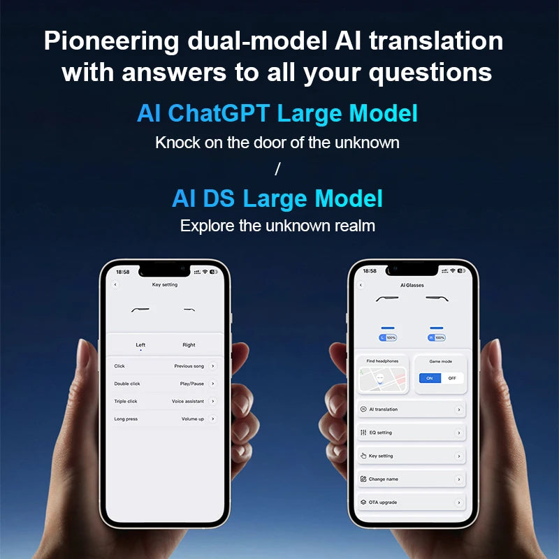 AI Translation Smart Glasses – Bluetooth Audio & Anti-Blue Driving Sunglasses