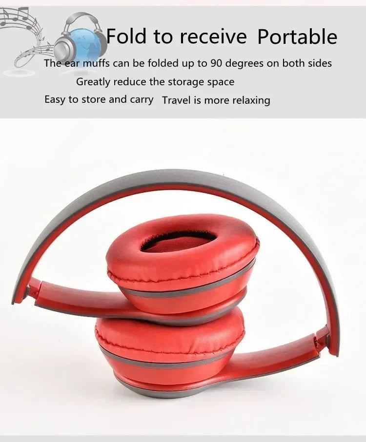 P47 Wireless Bluetooth Headphones – Noise Cancelling Stereo with Mic