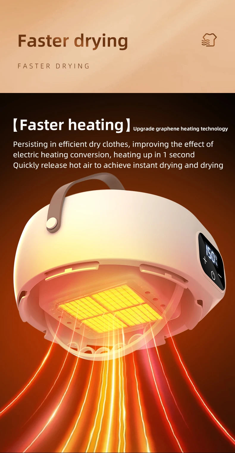 Portable Foldable Electric Mini Dryer – Fast, Low-Noise Clothing Care