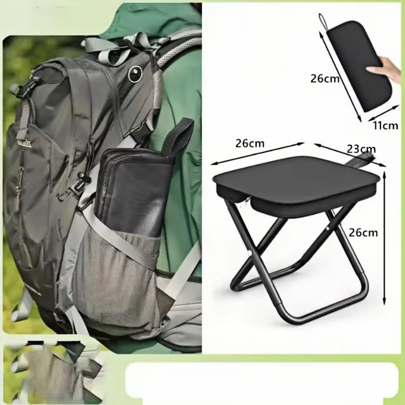 Portable multi-function outdoor lightweight and compact picnic camping folding chair, ultra-light fishing stool, travel stool