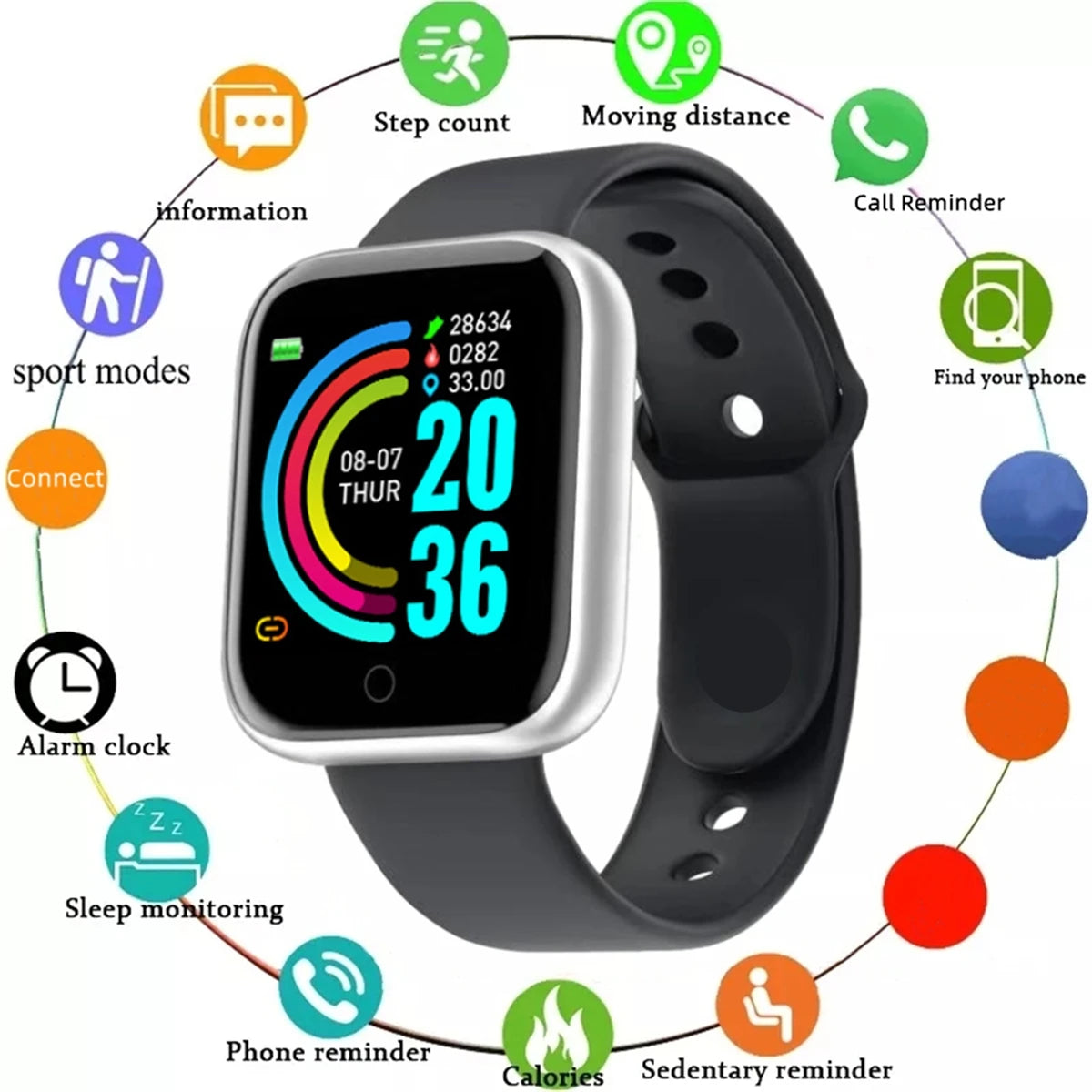 Smartwatch for Men & Women – Fitness, Messages & Activity Tracker